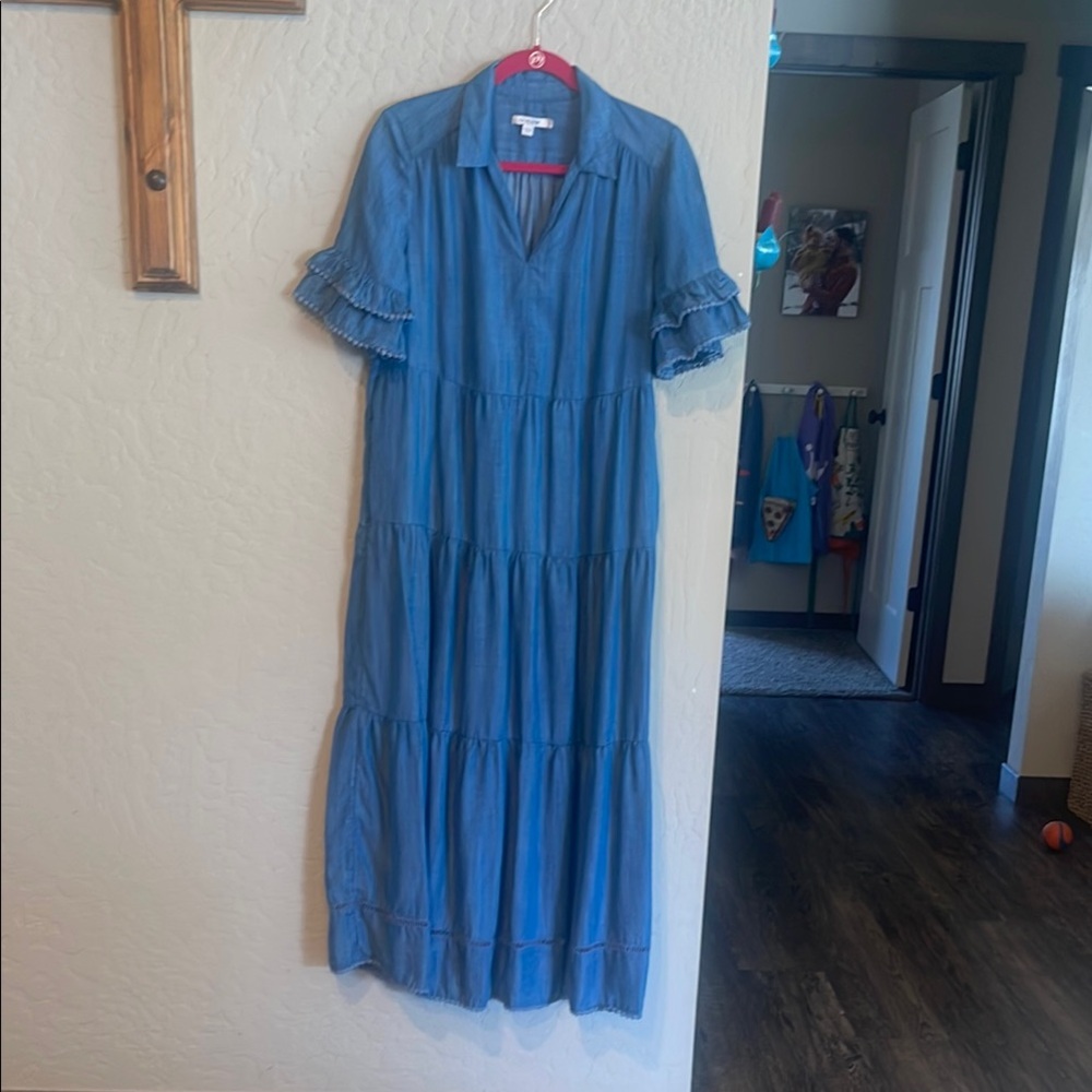 Chico's Denim Blue Tiered Maxi Dress
EUC!